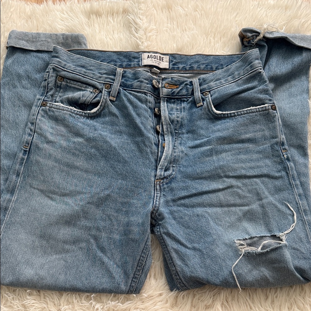 Agolde High Rise Light Blue Jeans